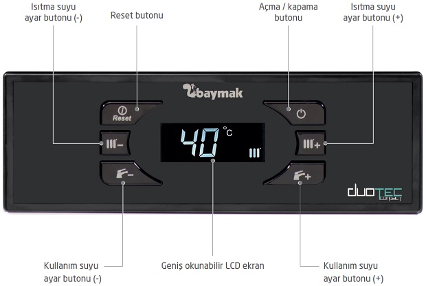 Baymak DuoTec Compact Kullanıcı Paneli